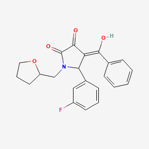molecular formula C22H20FNO4 B3902093 4-benzoyl-5-(3-fluorophenyl)-3-hydroxy-1-(tetrahydro-2-furanylmethyl)-1,5-dihydro-2H-pyrrol-2-one 