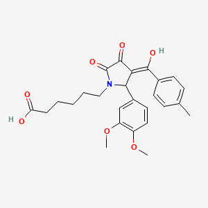 molecular formula C26H29NO7 B3902097 6-[2-(3,4-dimethoxyphenyl)-4-hydroxy-3-(4-methylbenzoyl)-5-oxo-2,5-dihydro-1H-pyrrol-1-yl]hexanoic acid 