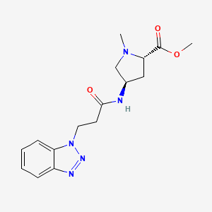 molecular formula C16H21N5O3 B3902104 methyl (2S,4R)-4-{[3-(1H-1,2,3-benzotriazol-1-yl)propanoyl]amino}-1-methylpyrrolidine-2-carboxylate 