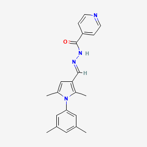 molecular formula C21H22N4O B3902112 N'-{[1-(3,5-dimethylphenyl)-2,5-dimethyl-1H-pyrrol-3-yl]methylene}isonicotinohydrazide 