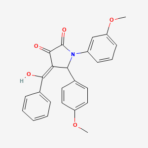 molecular formula C25H21NO5 B3902117 4-benzoyl-3-hydroxy-1-(3-methoxyphenyl)-5-(4-methoxyphenyl)-1,5-dihydro-2H-pyrrol-2-one 