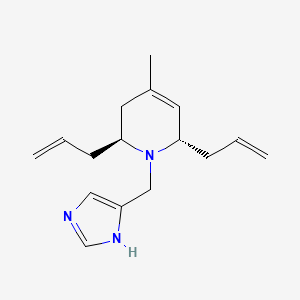 molecular formula C16H23N3 B3902127 (2S*,6S*)-2,6-diallyl-1-(1H-imidazol-4-ylmethyl)-4-methyl-1,2,3,6-tetrahydropyridine 