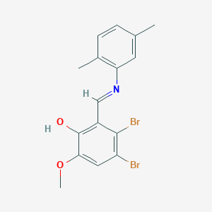3,4-Dibromo-2-{[(2,5-dimethylphenyl)imino]methyl}-6-methoxyphenol