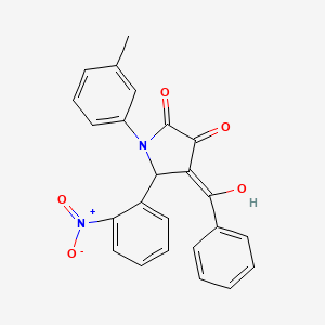 molecular formula C24H18N2O5 B3902133 4-benzoyl-3-hydroxy-1-(3-methylphenyl)-5-(2-nitrophenyl)-1,5-dihydro-2H-pyrrol-2-one 