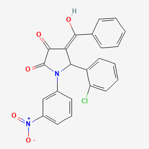 molecular formula C23H15ClN2O5 B3902141 4-benzoyl-5-(2-chlorophenyl)-3-hydroxy-1-(3-nitrophenyl)-1,5-dihydro-2H-pyrrol-2-one 