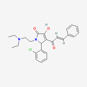 molecular formula C25H27ClN2O3 B3902153 5-(2-chlorophenyl)-4-cinnamoyl-1-[2-(diethylamino)ethyl]-3-hydroxy-1,5-dihydro-2H-pyrrol-2-one 