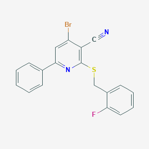 4-Bromo-2-[(2-fluorobenzyl)sulfanyl]-6-phenylnicotinonitrile