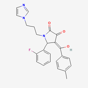 molecular formula C24H22FN3O3 B3902166 5-(2-fluorophenyl)-3-hydroxy-1-[3-(1H-imidazol-1-yl)propyl]-4-(4-methylbenzoyl)-1,5-dihydro-2H-pyrrol-2-one 