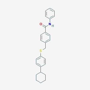 molecular formula C26H27NOS B390217 4-{[(4-cyclohexylphenyl)sulfanyl]methyl}-N-phenylbenzamide 