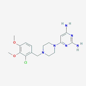molecular formula C17H23ClN6O2 B3902173 6-[4-(2-chloro-3,4-dimethoxybenzyl)piperazin-1-yl]pyrimidine-2,4-diamine 