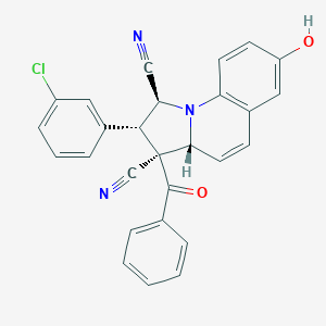 molecular formula C27H18ClN3O2 B390218 (1S,2S,3S,3aR)-3-benzoyl-2-(3-chlorophenyl)-7-hydroxy-2,3a-dihydro-1H-pyrrolo[1,2-a]quinoline-1,3-dicarbonitrile 