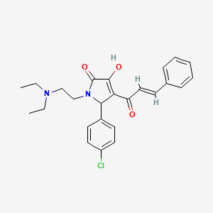molecular formula C25H27ClN2O3 B3902181 5-(4-chlorophenyl)-4-cinnamoyl-1-[2-(diethylamino)ethyl]-3-hydroxy-1,5-dihydro-2H-pyrrol-2-one 