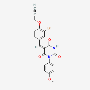 molecular formula C21H15BrN2O5 B3902190 5-[3-bromo-4-(2-propyn-1-yloxy)benzylidene]-1-(4-methoxyphenyl)-2,4,6(1H,3H,5H)-pyrimidinetrione 