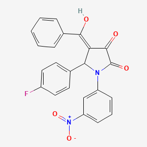 molecular formula C23H15FN2O5 B3902230 4-benzoyl-5-(4-fluorophenyl)-3-hydroxy-1-(3-nitrophenyl)-1,5-dihydro-2H-pyrrol-2-one 