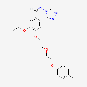 molecular formula C22H26N4O4 B3902244 N-(3-ethoxy-4-{2-[2-(4-methylphenoxy)ethoxy]ethoxy}benzylidene)-4H-1,2,4-triazol-4-amine 