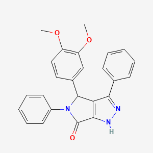 molecular formula C25H21N3O3 B3902256 4-(3,4-dimethoxyphenyl)-3,5-diphenyl-4,5-dihydropyrrolo[3,4-c]pyrazol-6(1H)-one 