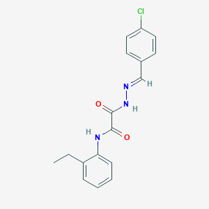 molecular formula C17H16ClN3O2 B390227 2-[2-(4-chlorobenzylidene)hydrazino]-N-(2-ethylphenyl)-2-oxoacetamide 