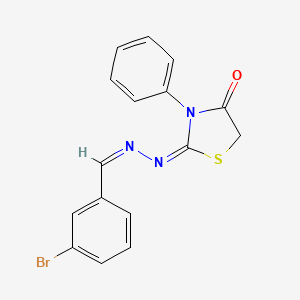 molecular formula C16H12BrN3OS B3902286 3-bromobenzaldehyde (4-oxo-3-phenyl-1,3-thiazolidin-2-ylidene)hydrazone 