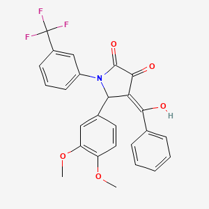 molecular formula C26H20F3NO5 B3902294 4-benzoyl-5-(3,4-dimethoxyphenyl)-3-hydroxy-1-[3-(trifluoromethyl)phenyl]-1,5-dihydro-2H-pyrrol-2-one 