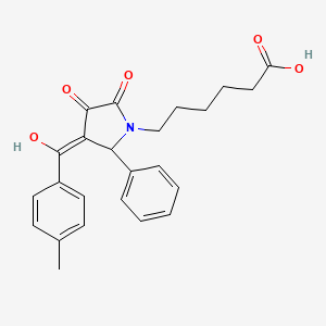 6-[3-hydroxy-4-(4-methylbenzoyl)-2-oxo-5-phenyl-2,5-dihydro-1H-pyrrol-1-yl]hexanoic acid