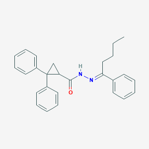 molecular formula C27H28N2O B390230 2,2-diphenyl-N'-(1-phenylpentylidene)cyclopropanecarbohydrazide 