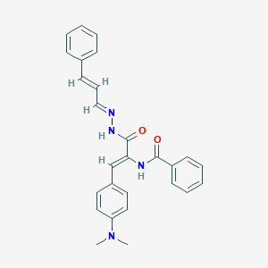 molecular formula C27H26N4O2 B390231 N-(2-[4-(dimethylamino)phenyl]-1-{[2-(3-phenyl-2-propenylidene)hydrazino]carbonyl}vinyl)benzamide 