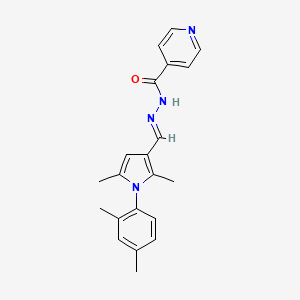 molecular formula C21H22N4O B3902336 N'-{[1-(2,4-dimethylphenyl)-2,5-dimethyl-1H-pyrrol-3-yl]methylene}isonicotinohydrazide 