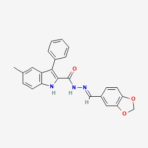 N'-(1,3-benzodioxol-5-ylmethylene)-5-methyl-3-phenyl-1H-indole-2-carbohydrazide