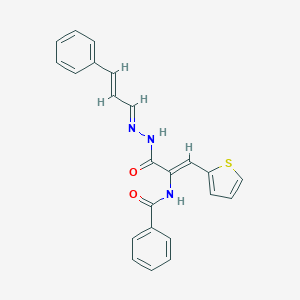molecular formula C23H19N3O2S B390235 N-[1-{[2-(3-phenyl-2-propenylidene)hydrazino]carbonyl}-2-(2-thienyl)vinyl]benzamide 