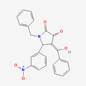 molecular formula C24H18N2O5 B3902361 4-benzoyl-1-benzyl-3-hydroxy-5-(3-nitrophenyl)-1,5-dihydro-2H-pyrrol-2-one CAS No. 5955-56-6