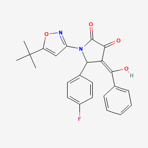 molecular formula C24H21FN2O4 B3902367 4-benzoyl-1-(5-tert-butyl-3-isoxazolyl)-5-(4-fluorophenyl)-3-hydroxy-1,5-dihydro-2H-pyrrol-2-one 