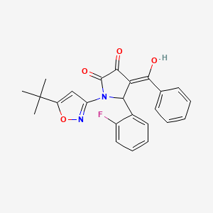 molecular formula C24H21FN2O4 B3902368 4-benzoyl-1-(5-tert-butyl-3-isoxazolyl)-5-(2-fluorophenyl)-3-hydroxy-1,5-dihydro-2H-pyrrol-2-one 