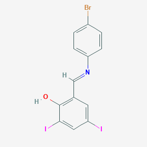 molecular formula C13H8BrI2NO B390237 2-{[(4-Bromophenyl)imino]methyl}-4,6-diiodophenol 