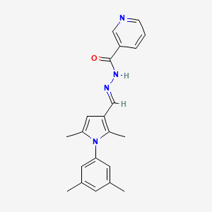 molecular formula C21H22N4O B3902373 N'-{[1-(3,5-dimethylphenyl)-2,5-dimethyl-1H-pyrrol-3-yl]methylene}nicotinohydrazide 