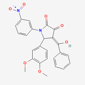 molecular formula C25H20N2O7 B3902381 4-benzoyl-5-(3,4-dimethoxyphenyl)-3-hydroxy-1-(3-nitrophenyl)-1,5-dihydro-2H-pyrrol-2-one 