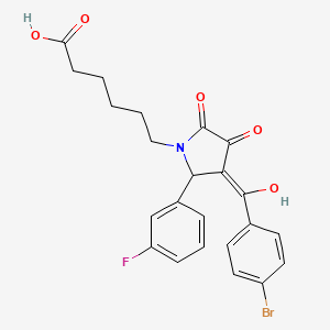 6-[3-(4-bromobenzoyl)-2-(3-fluorophenyl)-4-hydroxy-5-oxo-2,5-dihydro-1H-pyrrol-1-yl]hexanoic acid