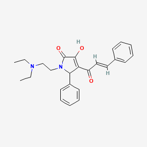 molecular formula C25H28N2O3 B3902387 4-cinnamoyl-1-[2-(diethylamino)ethyl]-3-hydroxy-5-phenyl-1,5-dihydro-2H-pyrrol-2-one 