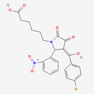 6-[3-(4-bromobenzoyl)-4-hydroxy-2-(2-nitrophenyl)-5-oxo-2,5-dihydro-1H-pyrrol-1-yl]hexanoic acid