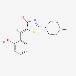 molecular formula C16H18N2O2S B3902420 5-(2-hydroxybenzylidene)-2-(4-methyl-1-piperidinyl)-1,3-thiazol-4(5H)-one CAS No. 5956-25-2