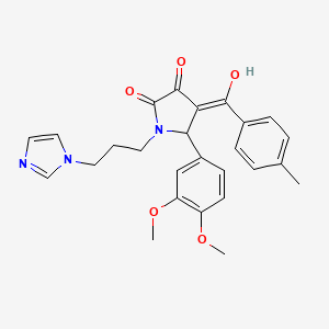 molecular formula C26H27N3O5 B3902438 5-(3,4-dimethoxyphenyl)-3-hydroxy-1-[3-(1H-imidazol-1-yl)propyl]-4-(4-methylbenzoyl)-1,5-dihydro-2H-pyrrol-2-one 