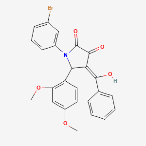 molecular formula C25H20BrNO5 B3902445 4-benzoyl-1-(3-bromophenyl)-5-(2,4-dimethoxyphenyl)-3-hydroxy-1,5-dihydro-2H-pyrrol-2-one 