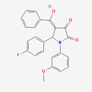 molecular formula C24H18FNO4 B3902448 4-benzoyl-5-(4-fluorophenyl)-3-hydroxy-1-(3-methoxyphenyl)-1,5-dihydro-2H-pyrrol-2-one 