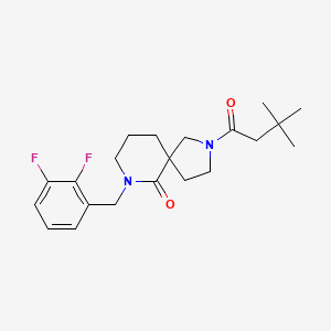 molecular formula C21H28F2N2O2 B3902452 7-(2,3-difluorobenzyl)-2-(3,3-dimethylbutanoyl)-2,7-diazaspiro[4.5]decan-6-one 