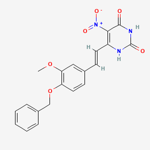 molecular formula C20H17N3O6 B3902468 6-{2-[4-(benzyloxy)-3-methoxyphenyl]vinyl}-5-nitro-2,4(1H,3H)-pyrimidinedione 