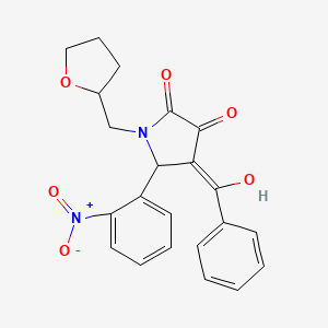 molecular formula C22H20N2O6 B3902470 4-benzoyl-3-hydroxy-5-(2-nitrophenyl)-1-(tetrahydro-2-furanylmethyl)-1,5-dihydro-2H-pyrrol-2-one 