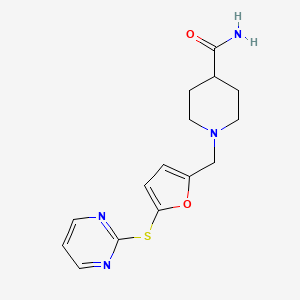 1-{[5-(pyrimidin-2-ylthio)-2-furyl]methyl}piperidine-4-carboxamide