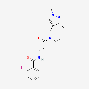 2-fluoro-N-(3-{isopropyl[(1,3,5-trimethyl-1H-pyrazol-4-yl)methyl]amino}-3-oxopropyl)benzamide