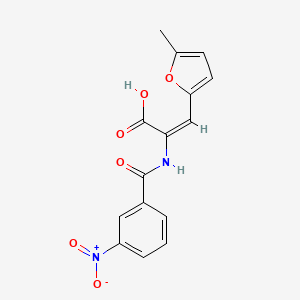 molecular formula C15H12N2O6 B3902515 3-(5-methyl-2-furyl)-2-[(3-nitrobenzoyl)amino]acrylic acid 