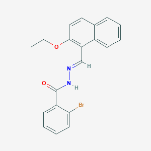 molecular formula C20H17BrN2O2 B390253 2-bromo-N'-[(E)-(2-ethoxynaphthalen-1-yl)methylidene]benzohydrazide 