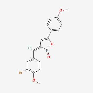 molecular formula C19H15BrO4 B3902543 3-(3-bromo-4-methoxybenzylidene)-5-(4-methoxyphenyl)-2(3H)-furanone 